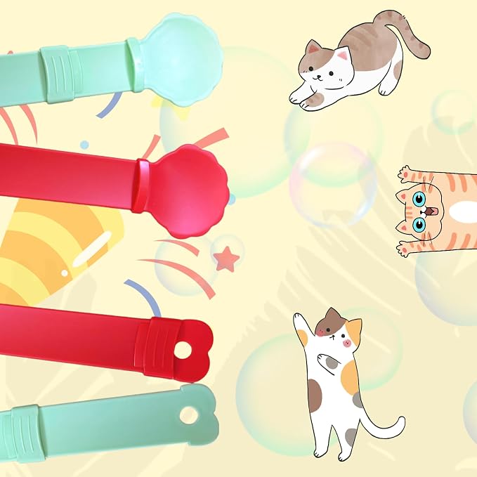 2pcs Cat Strip Feeder Spoon, Happy Spoon for Cats, Cat Lickable Squeezable Creamy Treat, Cat Wet Treats Dispense Spoon, Cat Treat Spoon Squeeze, Gift for Pet (Red&Green)