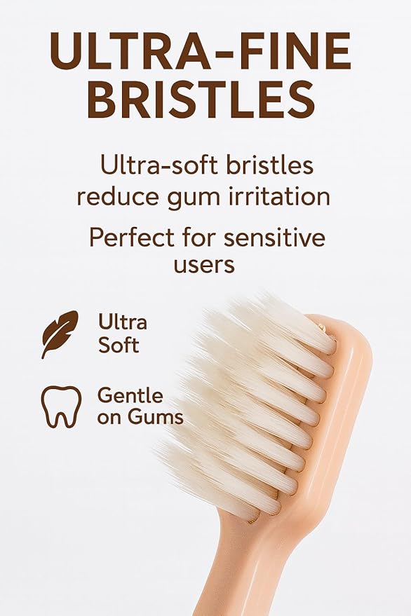 ClearTabs Soft Toothbrush 8 Pack - Ultra Gentle Bristles for Sensitive Teeth & Gums, Eco-Friendly Bamboo Design, Multi-Color Family Set for Daily Oral Care