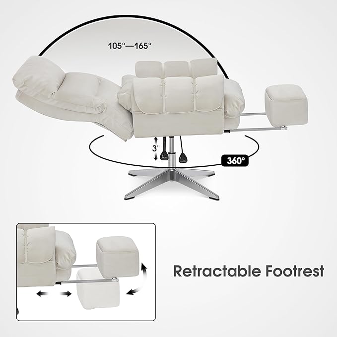 BarberPub Beauty Salon Chair with Lumbar Support, Adjustable Height, Swivel Reclining Esthetician Chair for Facial, Massage, Eyelash Extension, Tattoo 8105/8129 (Modern-X-Shaped Base, Fabric)