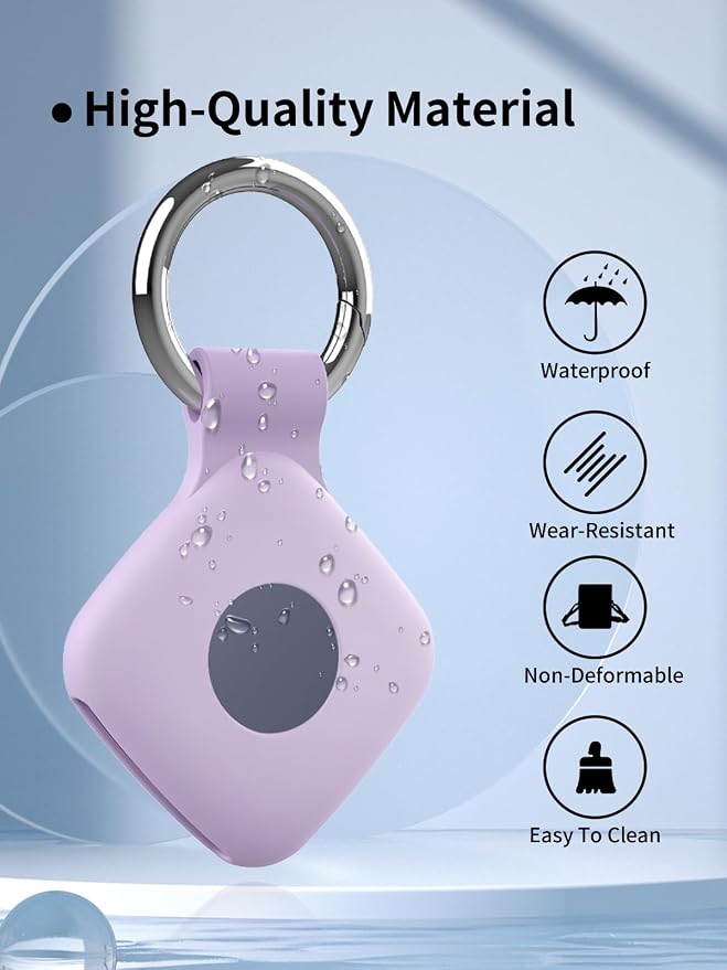Case for UGREEN Tracker Tags, Shockproof Silicone Cover. | Shockproof & anti - slip, protects against scratches. Precise cutouts ensure full functionality. Purple(2 Pack).