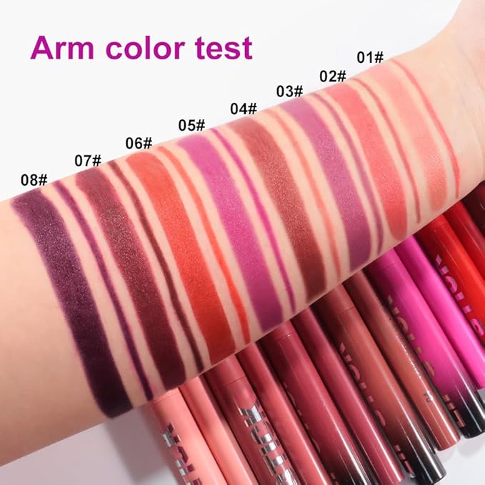 2Pcs 2 in 1 Matte Nude Lip Liner and Lipstick Combo Set for Women,Lipstick Stain Lip Liner for Daily & Party Long Lasting Waterproof Smudge Proof 24 Hour Full Coverage Vegan Lip Makeup Kit