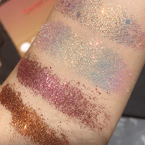 BestLand Pro 35 Colors Glitter Eyeshadow Palette with Eyeshadow Brush，Highly Pigmented Pressed Soft Creamy Metallic Matte Shimmer Naked Eye Shadow Powder Makeup Palette Set