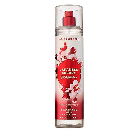 Bath & Body Works Japanese Cherry Blossom Fine Fragrance Mist, Body Spray & Perfume for Women, Long-Lasting Personal Fragrance, Iconic Floral Scent, 8 fl oz - 1 Pack