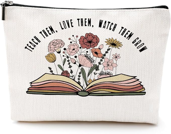 Inspirational Teacher Gifts: Cosmetic Bag & Makeup Pouch - Perfect for New Teacher, Retirement, Christmas & Birthday Gifts