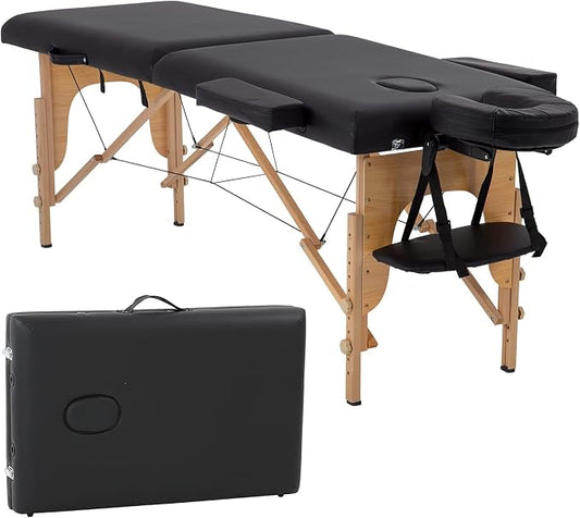 BestMassage Massage Bed Portable Massage Table 2 Folding Lash Bed Height Adjustable 24 Inch Wide Spa Table with Non-Woven Bag for Spa Footmassage Facial CareSpa Tattoo