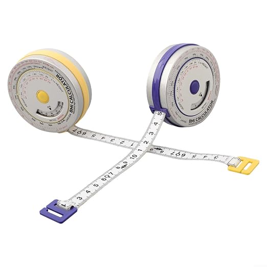 BMI Body Mass Index Tape Measure, Retractable Design with Lock Button, Plastic Material for Diet Fitness Tracking, 150cm/200cm Options(blue)