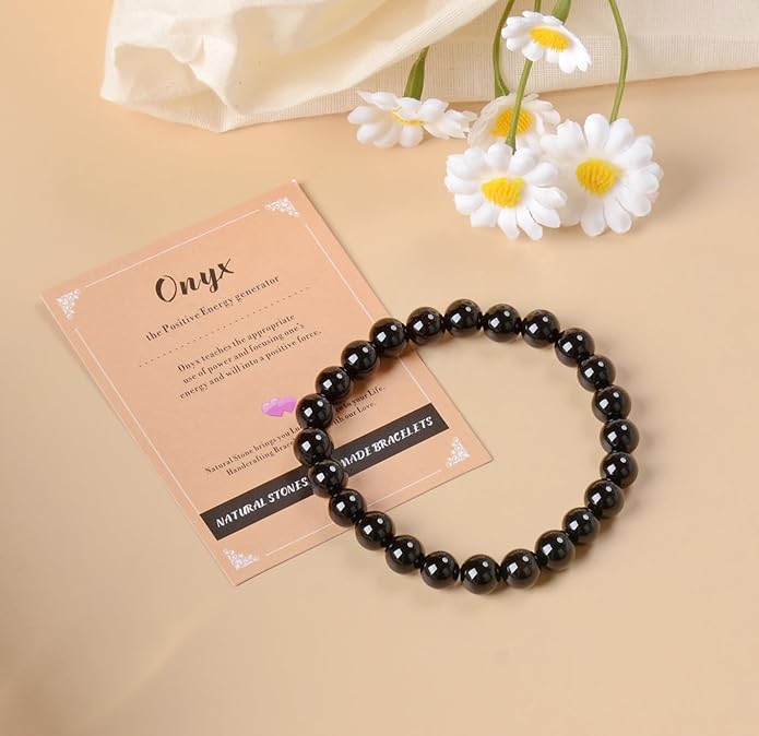 AD Beads Handmade Gemstone Stretch Elastic Bracelet Crystal Healing Reiki Nature's Beauty and Spiritual Essence Unisex