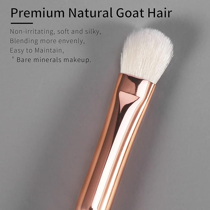 Medium Smudge Eye Shadow Brush - Natural Goat Hair Eyeshadow, Shader and Smudge Brush. Single, Pink. E403M