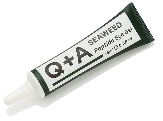 Q+A Seaweed Peptide Eye Gel (15ml), Under Eye Cream Alternative, Under Eye Brightener with Peptides, Seaweed & Aloe Vera, Hydrates, Smooths Fine Lines & Reduces Puffiness