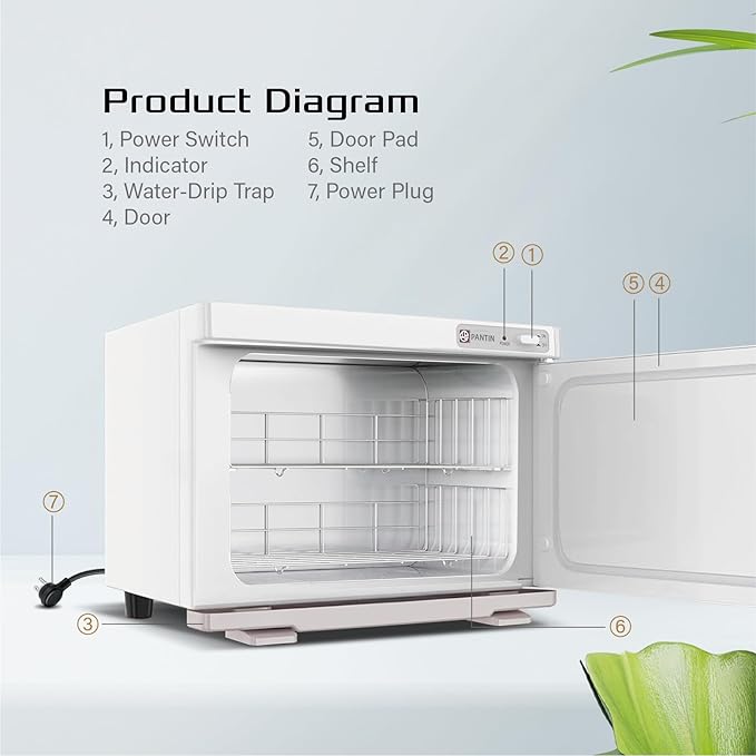 Pantin 18L Premium One Compartment Towel Warmer for Hair Salon, Beauty SPA, Restaurant & Home. Heated Towel Warmer: Large Electric Hot Towel Cabinet for Salons, Spas - The Best Spa Equipment 110V 180W