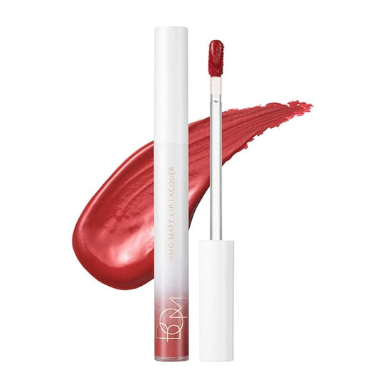 bom OMG Matte Lip Lacquer #TMI Waterproof Long Wearing Rose Pink Liquid Lipstick, Matte Finish, Full Coverage 0.14 oz