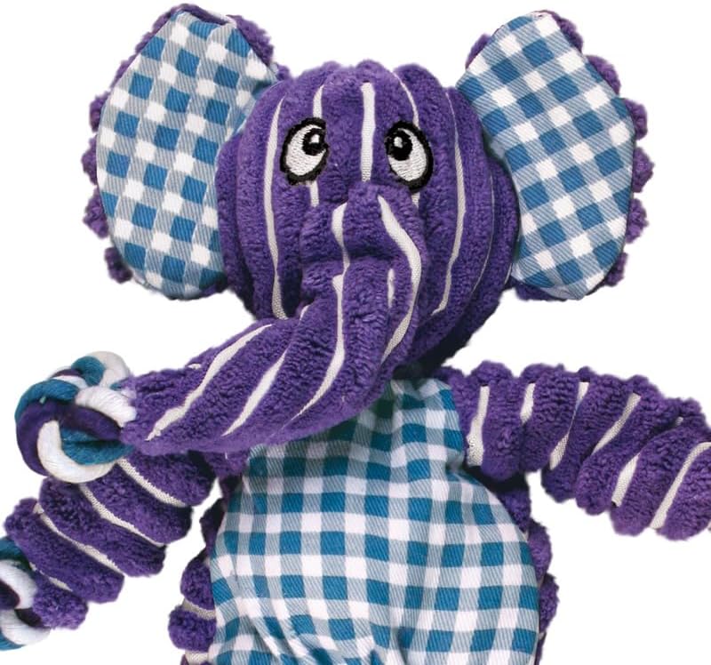 KONG Floppy Knots Dog Toy Bundle for Small/Medium Dogs – Durable Plush Toys with Internal Knotted Ropes & Squeakers – Minimal Stuffing for Less Mess (Hippo and Elephant, Small/Medium)