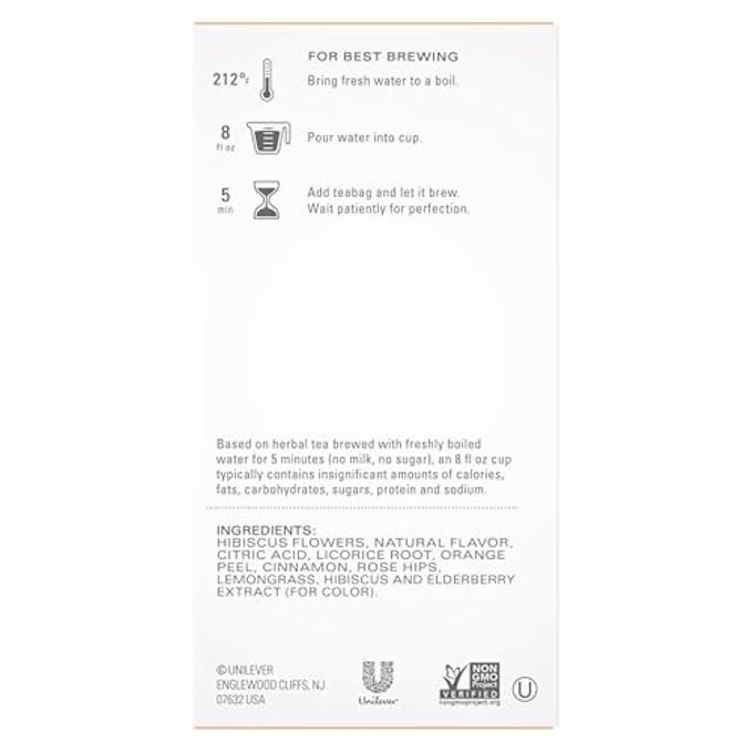 TAZO Passion Herbal Tea Bags, Iced or Hot, Caffeine-Free, 120 Total Tea Bags (20ct - Pack of 12)
