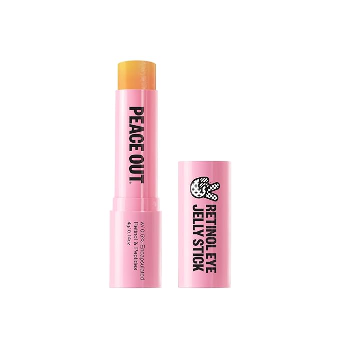 PEACE OUT Age Defying Set, Retinol Eye Jelly Stick + Retinol Eye Lift Patches Bundle for Under Eye Treatment for Fine Lines & Wrinkles, with Encapsulated Retinol, Peptides & Squalane