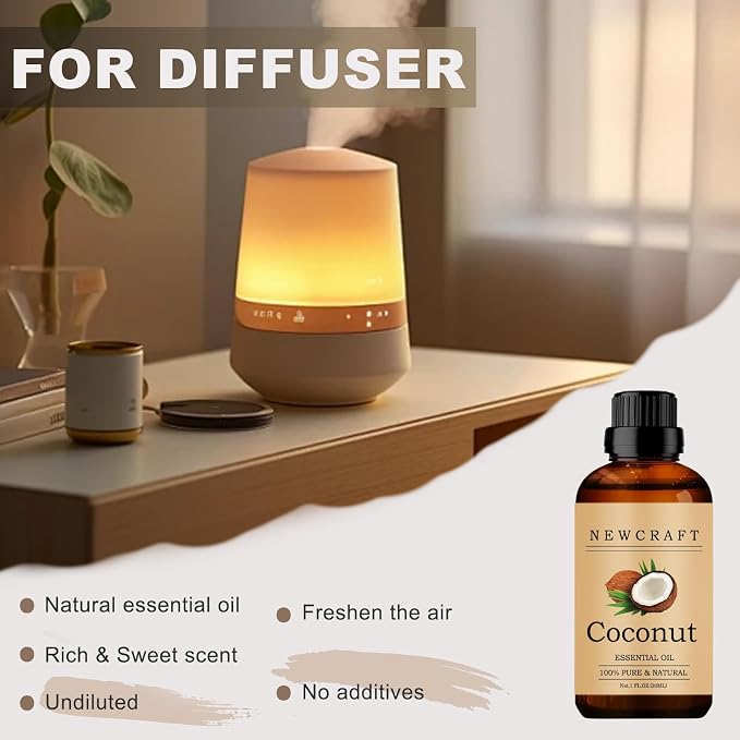 Coconut Essential Oils, 100% Pure and Natural Essential Oil for Aromatherapy Diffuser - Coconut/1 Fl Oz