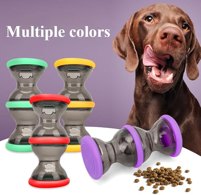 Dog Food Puzzle Toy Adjustable Treat Dispensing Food Dispenser Slow Feeder Bowls Puppy Enrichment Toy Ball Dog Interactive Chase Training Toys for Small Medium Large Dogs (Green)