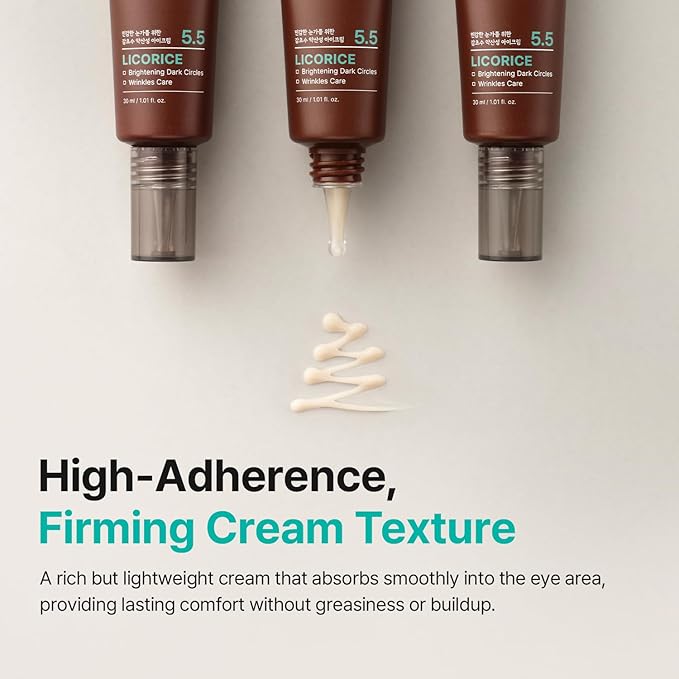 ACWELL Licorice pH Balancing Intensive Anti-Wrinkle Eye Cream 1.01 fl.oz. -For Dark Circles and Puffiness with Peptides and Licorice Water, Anti-aging Face Cream for Men and Women