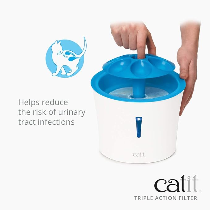 Catit Triple Action Replacement Original Water Fountain Filters, 12 Pack | Official Replacement Filters for Catit Cat Drinking Water Fountains