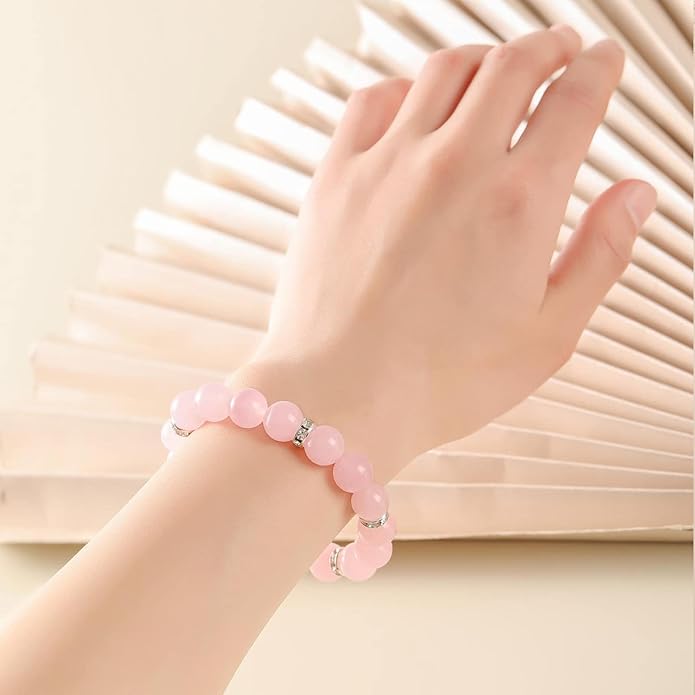 Healing Bracelet For Women Anxiety Crystal Bracelet Chakra Beaded Bracelets Rose Quartz Crystals And Healing Stones Yoga Bead Bracelet Calming Stretch Bracelet Stress Relief Gifts For Women