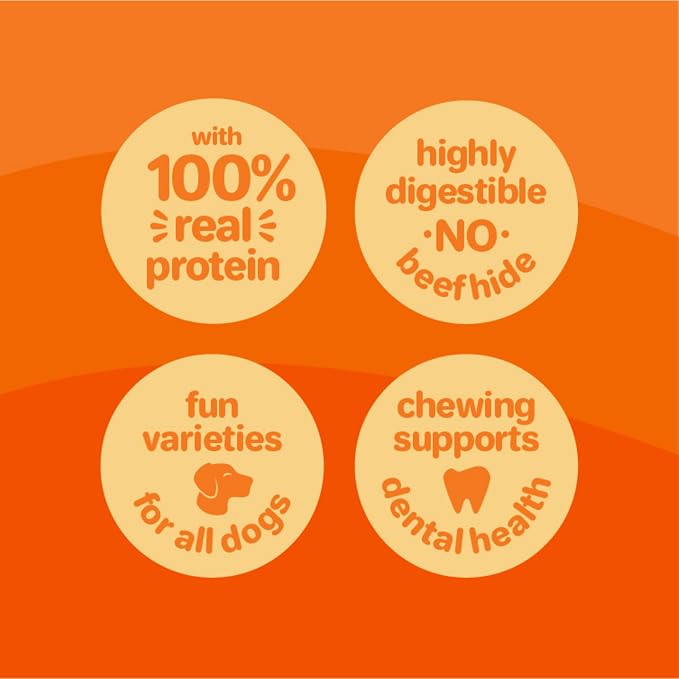 Oinkies Chicken Wrapped Lasting Chew Bone Dog Treats, 25 ct