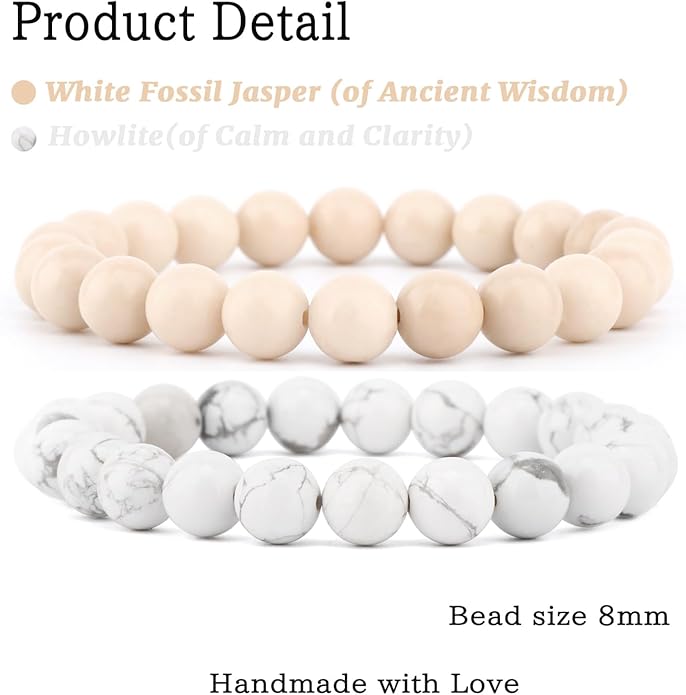 NCB 2.3-Piece 4mm Natural Crystal Gemstone Stretch Bracelets – Handmade Reiki Energy Healing Jewelry for Meditation,Yoga, Unisex