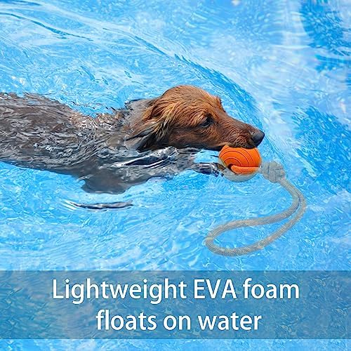 Floating Foam Dog Ball On a Rope Dog Toy, Tug Ball Toy for Small Medium Large Dogs