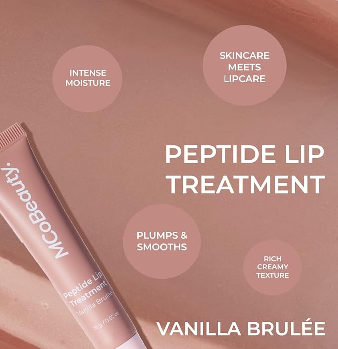 MCoBeauty - Peptide Treatment - High Gloss Lip Plumper with Peptides and Shea Butter - Nude Brown Shade - Plumps and Smooths - Softens Appearance of Dry Lips - Lip Glosses, Stocking Stuffers