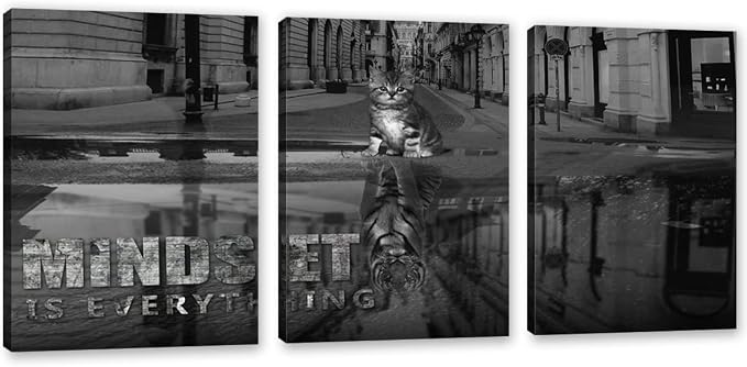 3 Panels Motivational Canvas Wall Art Inspirational Wall Art Entrepreneur Quotes Poster Print Artwork Painting Picture for Framed Home Decoration Living Room office bedroom 48" W x 24" H