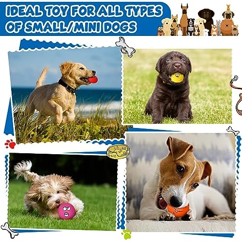 Jenaai 24 Pieces Funny Face Squeaky Dog Toys Latex Soft Toys Emoticon Dog Squeaky Ball Interactive Balls Fetch Play Toy for Small Medium Pets Animals Puppies Training(Multiple Colors)