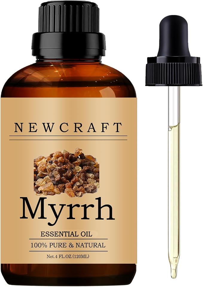 Myrrh Essential Oils 120ML, Pure and Natural Essential Oil with Dropper for Aromatherapy Diffuser, Soap Making & DIY - Myrrh/4 Fl Oz