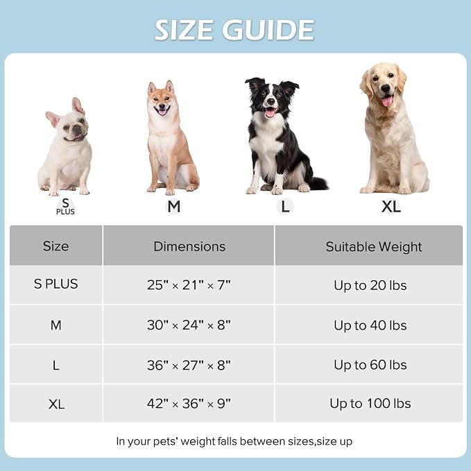JOEJOY XL Dog Beds Large Sized Dog, Rectangle Washable Orthopedic Pet Bed with Removable Zipper Cover, Cute Soft Calming Puppy Pet Bed with Jacquard Shaggy Plush & Non Skid Bottom