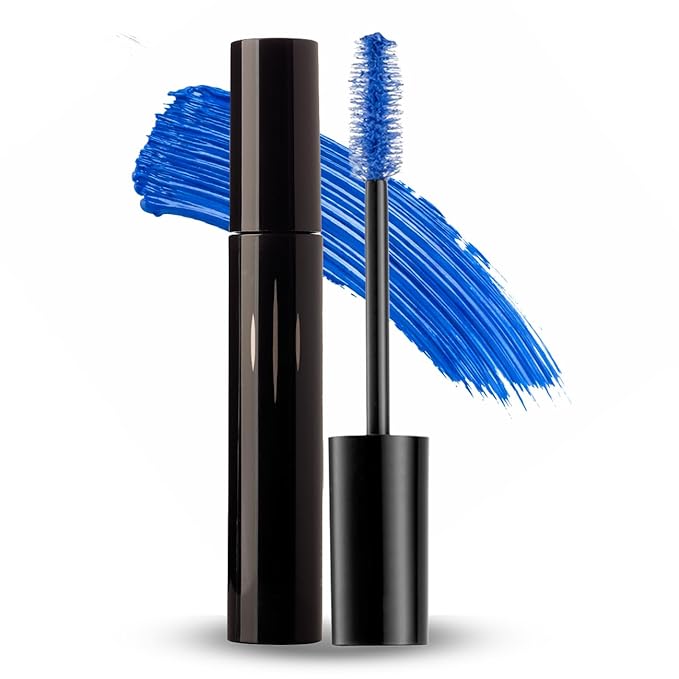 Radiant Professional Lengthening Mascara with silicone brush – Smudge-Proof Curl Mascara Volume and Length for Sensitive Eyes, Cruelty Free, Ideal for Mature & Young Women, 0.43 oz (03 Blue)