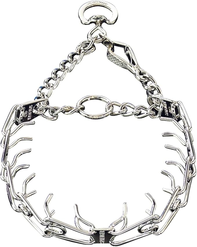 Herm Sprenger Chrome Plated Steel Training Prong Collar with Quick Release Snap for Dogs, 23in (58cm) x 3.2mm, (Neck Size UP to 19 inches)