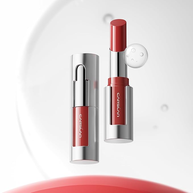 CARSLAN Essence Lipstick, Moisturizing, Plumping, Shiny Lip Color, Non Sticky Lipstick with Vitamin E, Sooth, Soften Lip, J306