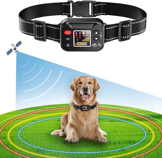Smart GPS Wireless Dog Fence System Collar for Remote Control Pets Boundary
