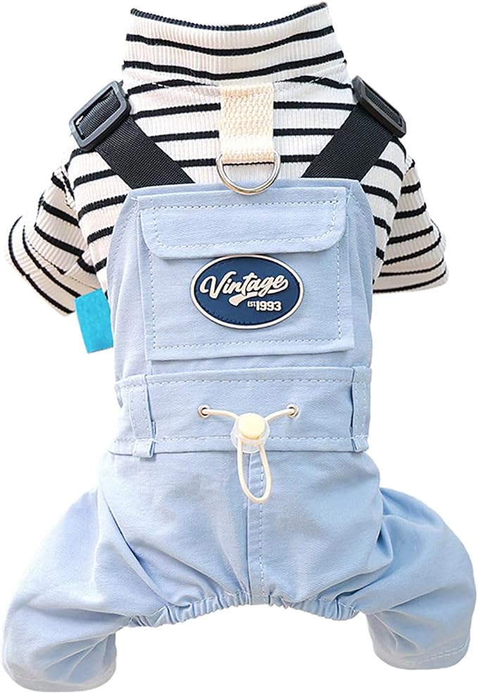 Dog Stylish Overalls Comfortable One Piece Puppy Outfits Summer Bib Overalls for Small Dogs Cute Pet Jumpsuit Onesie Chihuahua Yorkies Birthday Holiday Clothes Costume