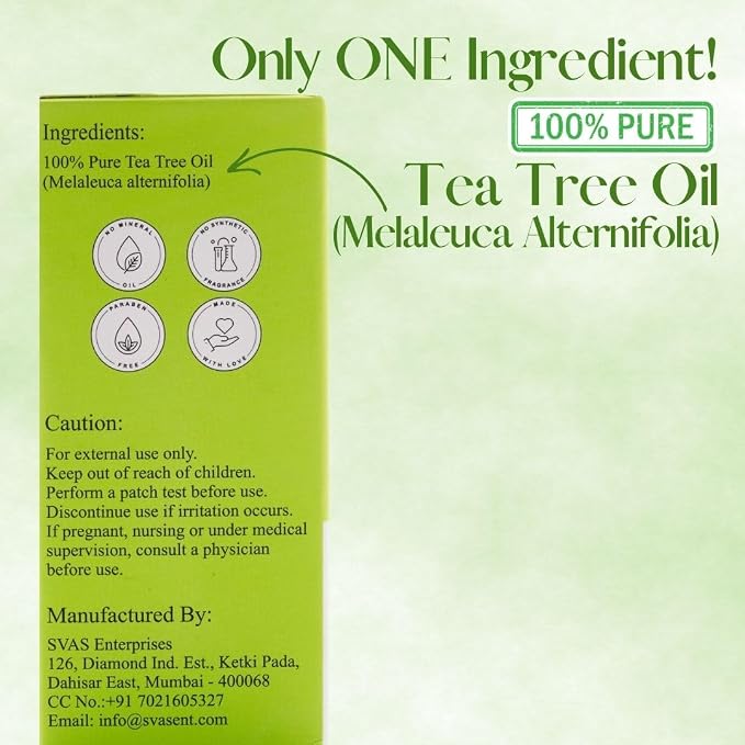 Tea Tree Essential Oil | 100% Pure & Undiluted | Steam Distilled | for Scalp Rituals, Aromatherapy & Diffuser | 1 fl oz (30 mL)