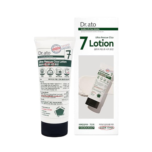 Dr.ato Ultra Rescue Cica Lotion for Body & Face Korean Skincare (5.4 Fl Oz)