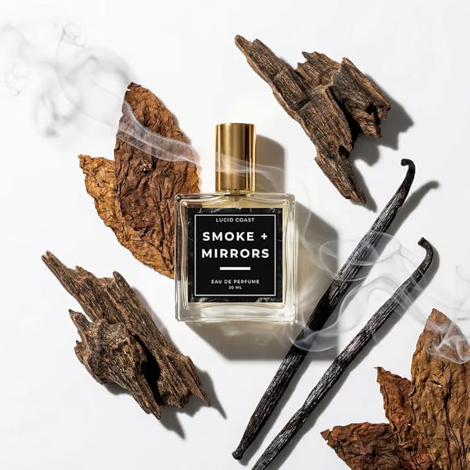 Smoke + Mirrors Extrait de Parfum - 1.1oz / 30ml - Inspired by Tobacco Oud T.Ford - Long Lasting Clean & Vegan Fragrance for Women & Men - Notes of Whiskey, Oud & Tobacco