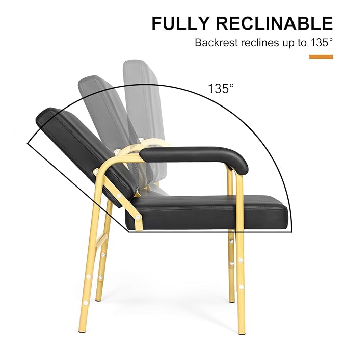 Artist hand Shampoo Chair for Salon Reclinng Salon Chair Barber Chair Hair Stylist Auto Recline Chairs Shampoo Spa Beauty Equipment(Gold)