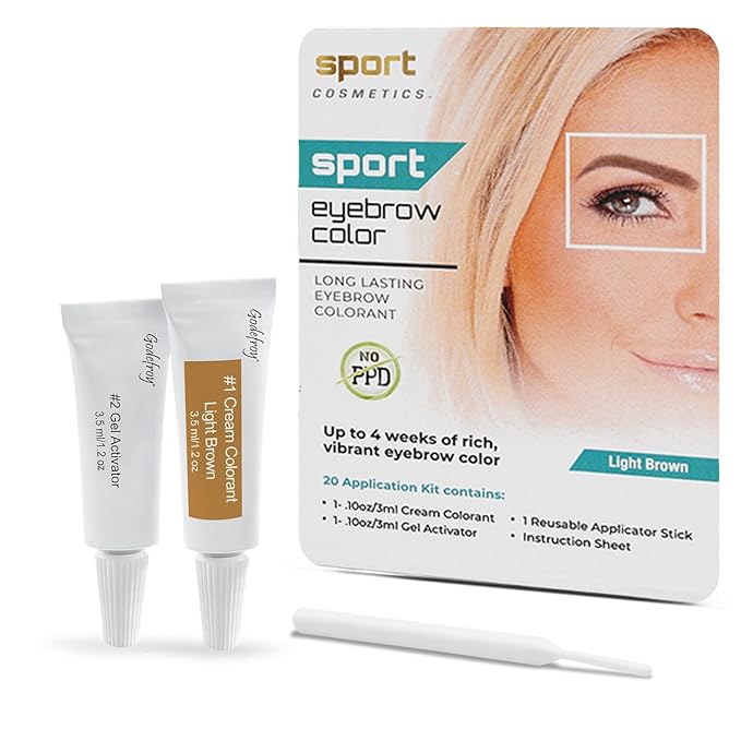 Eyebrow Color For Women, 20 Application Kit, Light Brown