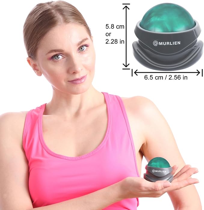 Massage Roller Ball, Tight and Sore Muscles Relief, Manual Massager, Alleviating Shoulder, Arms, Back, Legs, Calves or Muscle Tension - Green