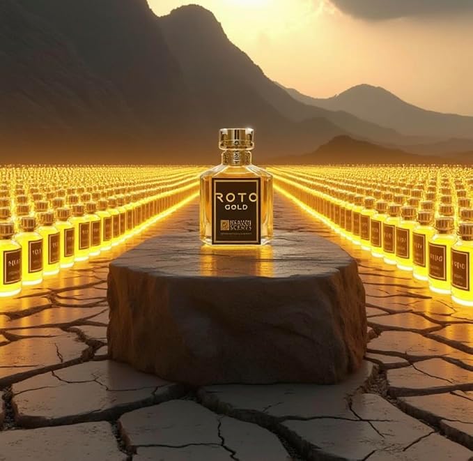 Heaven Scents Roto Gold Extrait de Parfum, Unisex Fragrance, Woody Amber Fruity Soft Spicy Notes