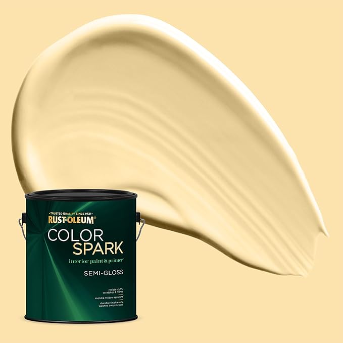 Rust-Oleum Color Spark Interior Paint and Primer in One, Semi-Gloss, Tahitian Vanilla, 1 Gallon