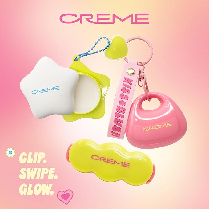 The Crème Shop Shimmer Pop Clip-On Lip Gloss | Korean Makeup, Cute Clip Accessory, Hydrating, Non-Sticky, Shea Butter, Hyaluronic Acid, Vitamine E- Gravity Glow