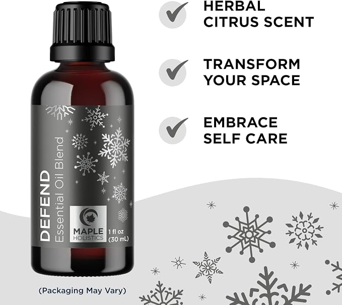 Breathe and Defend Essential Oils Set - Purifying Essential Oil Blends for Diffuser Aromatherapy and Baths - Relaxing Essential Oils for Diffusers for Home
