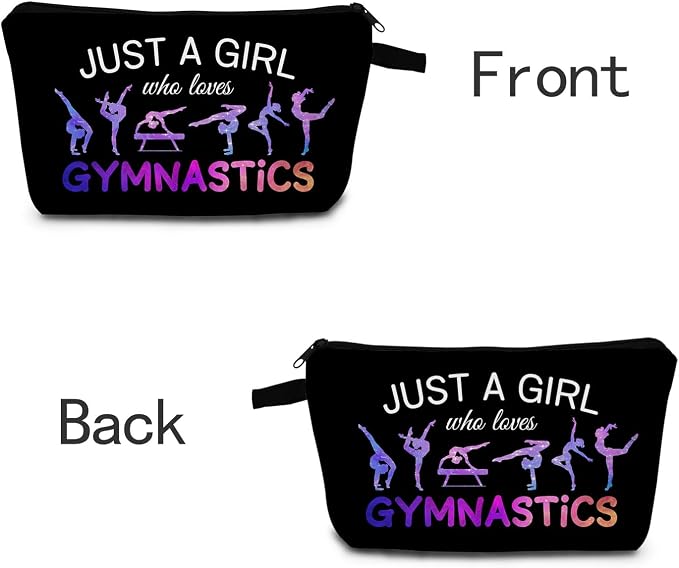 Gymnastics Gifts Makeup Bag Gymnastic Gift Cute Makeup Bag Funny Cosmetic Bags for Women Inspirational Gymnastics Lover Gifts Gymnastics Athletics Coach Friend (Just Loves Gymnastics)
