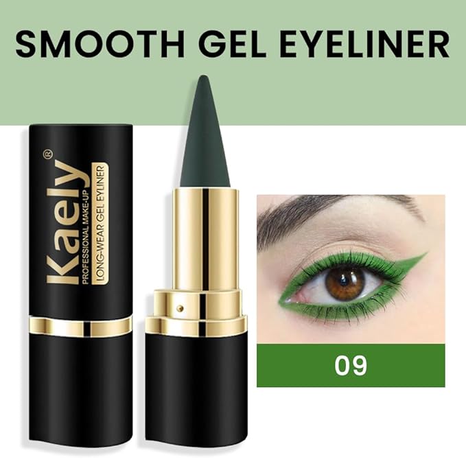 AMY'S DIARY Green Gel Eyeliner Pencil,Waterproof Smudge Proof Eye Liner Pen,Cat Eye Goth Halloween Makeup,Eye Face Paint Lipstick Crayon,Color Colorful Eyeliner Eyeshadow Stick (green)