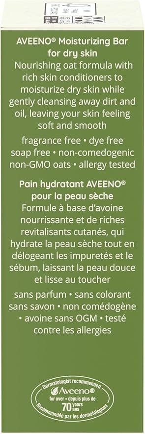 Aveeno Bar Dry Size 3.5 Ounce Aveeno Moisturizing Bar For Dry Skin (Pack of 3)