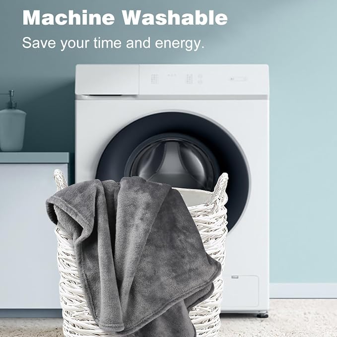 Onarway Dog Blanket Washable for Bed: 2 Packs Dog Blankets 40”x47” | Fluffy Soft Large Throw for Cat Puppy Kitten Dogs - Fleece Pet Blankets for Crate Couch Car and Indoor - Grey